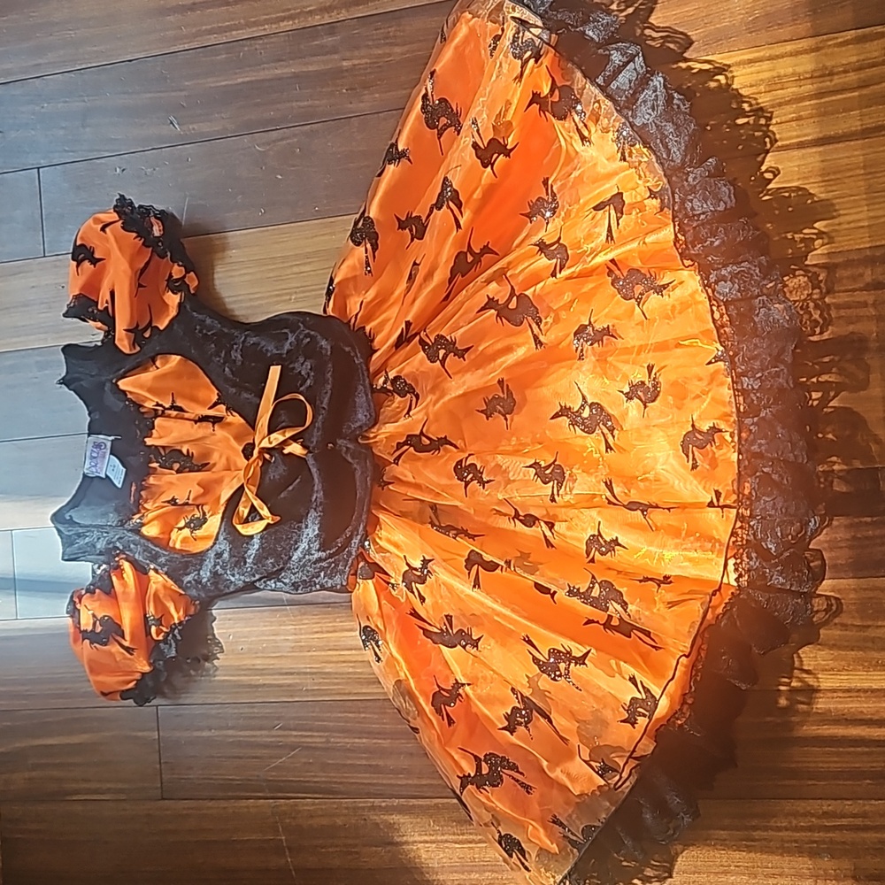 Orange and Black Witch Costume for Kids